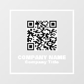 Autocollant Pour Fenêtre Nom de l'entreprise et code QR (Feuille)