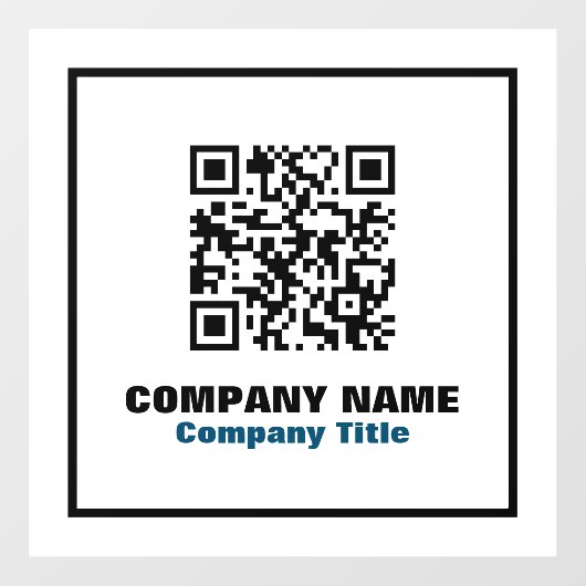Autocollant Pour Fenêtre Nom de l'entreprise et code QR (Feuille)