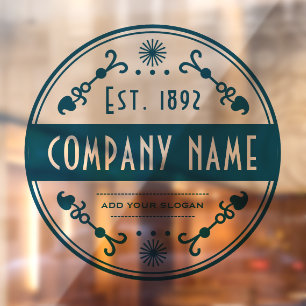 Autocollant Pour Fenêtre Nom de l'entreprise établie, Décoratif