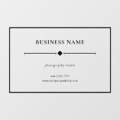 Autocollant Pour Fenêtre Nom de petite entreprise moderne Cadre noir transp (Feuille)