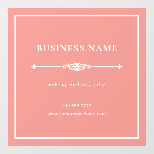 Autocollant Pour Fenêtre Nom de salon élégant rose pour petite entreprise C