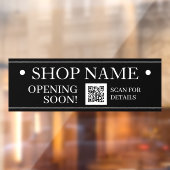 Autocollant Pour Fenêtre NOM DU COMMERCE, Ouverture prochaine, Code QR, noi (Feuille 2)