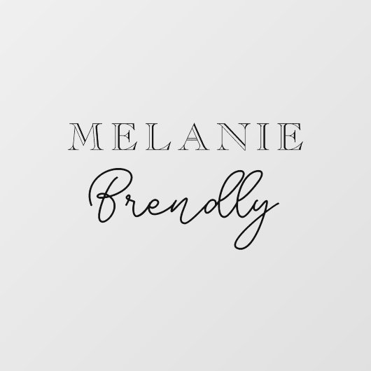 Autocollant Pour Fenêtre Nom du monogramme | Élégant minimum (Feuille)