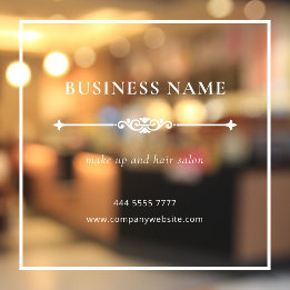 Autocollant Pour Fenêtre Nom élégant de salon de petite entreprise Cadre bl
