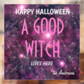 Autocollant Pour Fenêtre Nom Halloween Une bonne sorcière Bokeh Motif 12x12 (Feuille 2)