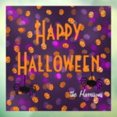 Autocollant Pour Fenêtre Nom, Happy Halloween Citrouilles 12x12 (Feuille 3)