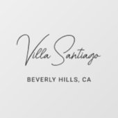 Autocollant Pour Fenêtre Nom moderne personnalisé de la résidence (Feuille)