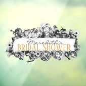 Autocollant Pour Fenêtre Nom personnalisable Gold Roses Chic Monogramme Lux (Feuille 3)