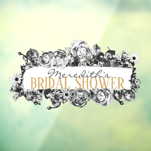 Autocollant Pour Fenêtre Nom personnalisable Gold Roses Chic Monogramme Lux (Feuille 3)