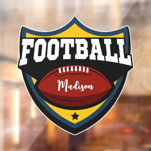 Autocollant Pour Fenêtre Nom personnalisé Logo de football