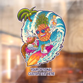 Autocollant Pour Fenêtre Nom personnalisé Surfing Pineapple (Feuille 2)