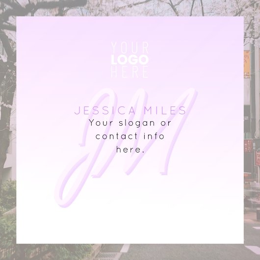 Autocollant Pour Fenêtre Nom professionnel et Modèle Slogan | Violet clair