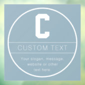 Autocollant Pour Fenêtre Nom unique & modèle de monogramme | Bleu poussiére (Feuille 3)