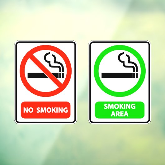 Autocollant Pour Fenêtre Non-fumeurs et espace fumeurs (Feuille 3)