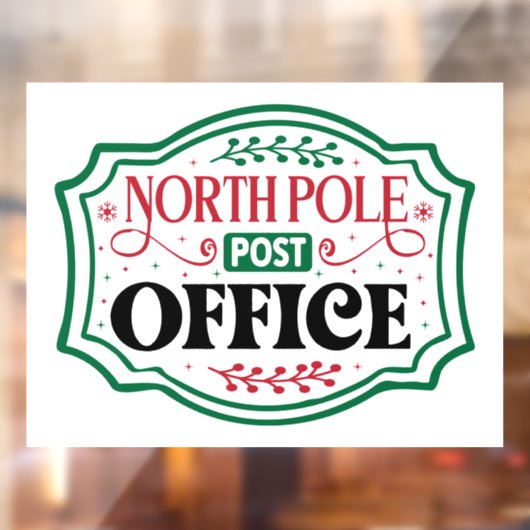 Autocollant Pour Fenêtre North POle bureau de poste Noël (Feuille 2)