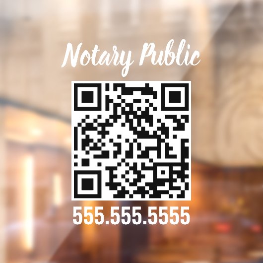 Autocollant Pour Fenêtre Nota moderne public Script Business QR Code (Feuille 2)