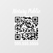 Autocollant Pour Fenêtre Nota moderne public Script Business QR Code (Feuille)