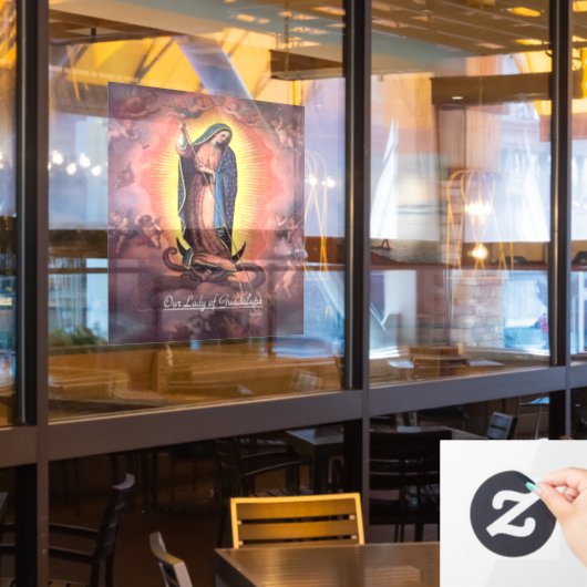 Autocollant Pour Fenêtre Notre Dame de Guadalupe Rev12 (Fenêtre du restaurant)