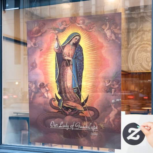 Autocollant Pour Fenêtre Notre Dame de Guadalupe Rev12 (Fenêtre de café)