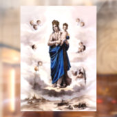 Autocollant Pour Fenêtre Notre-Dame du Prompt Secours NB (Feuille 2)