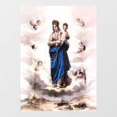 Autocollant Pour Fenêtre Notre-Dame du Prompt Secours NB (Feuille)
