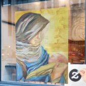 Autocollant Pour Fenêtre Notre Dame du Silence tenant le bébé Jésus (Fenêtre de café)