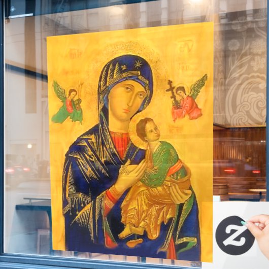 Autocollant Pour Fenêtre Notre mère de l'aide perpétuelle (Fenêtre de café)