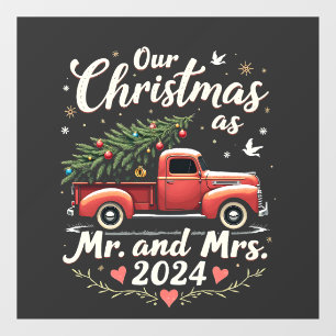 Autocollant Pour Fenêtre Notre Noël en tant que M. et Mme 2024 Couples asso