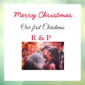 Autocollant Pour Fenêtre Notre premier Noël ajouter nom photo mariage engag (Feuille 3)