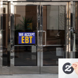 Autocollant Pour Fenêtre NOUS ACCEPTONS EBT Enseigne commerciale rouge