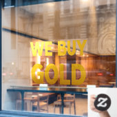 Autocollant Pour Fenêtre Nous achetons Gold Large (Fenêtre de café)