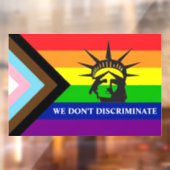 Autocollant Pour Fenêtre Nous Ne Discriminons Pas", Une Entreprise LGBT Gay (Feuille 2)
