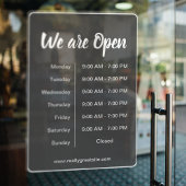 Autocollant Pour Fenêtre Nous sommes ouverts l Heures d'ouverture des entre