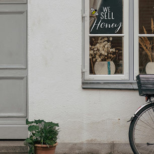 Autocollant Pour Fenêtre Nous vendons Miel Abee Apiaire Promotionnel Cling