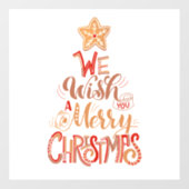 Autocollant Pour Fenêtre Nous vous souhaitons un joyeux Noël (Feuille)