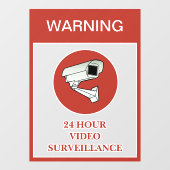 Autocollant Pour Fenêtre NOUVEAUTÉ ! Avertissement de sécurité de surveilla (Feuille)