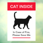 Autocollant Pour Fenêtre NOUVEAUTÉ ! Chat à l'intérieur En coque de feu -Pr (Feuille 3)