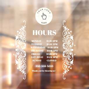 Autocollant Pour Fenêtre NOUVEAUTÉ ! Clôture des heures du magasin - Rectan