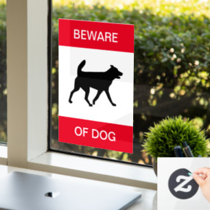 Autocollant Pour Fenêtre NOUVEAUTÉ ! Méfiez-vous du chien - Clin de fenêtre