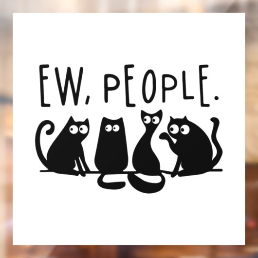 Autocollant Pour Fenêtre Nouveaux gens drôle Meowny Chats Noirs (Feuille 2)