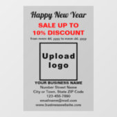 Autocollant Pour Fenêtre Nouvel an d'affaires Vente sur Clou de fenêtre gri (Feuille)