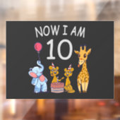 Autocollant Pour Fenêtre Now I, 10 ans d'âge 10 Birthday (Feuille 2)