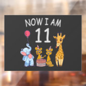 Autocollant Pour Fenêtre Now I, 11 ans old 11th Birthday at the Zoo (Feuille 2)