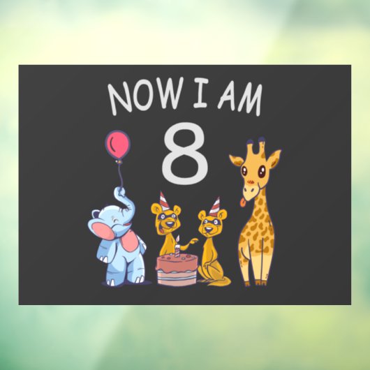 Autocollant Pour Fenêtre Now I, 8 ans d'âge huit (Feuille 3)