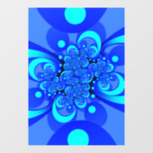 Autocollant Pour Fenêtre Nuances de bleu moderne art fractal Abstrait (Feuille)