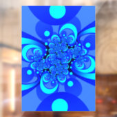 Autocollant Pour Fenêtre Nuances de bleu moderne art fractal Abstrait (Feuille 2)
