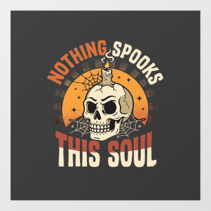 Autocollant Pour Fenêtre Nuit de squelette courageux d'Halloween