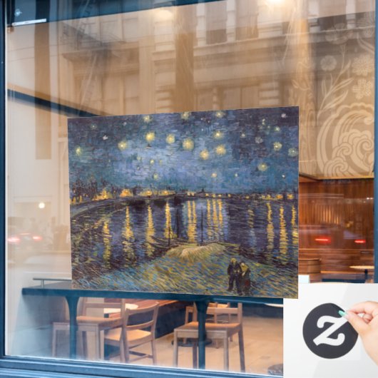 Autocollant Pour Fenêtre Nuit étoilée sur le Rhône par Vincent Van Gogh (Fenêtre de café)
