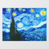 Autocollant Pour Fenêtre Nuit Van Gogh Starry (Feuille)