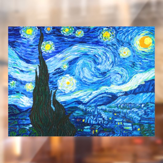 Autocollant Pour Fenêtre Nuit Van Gogh Starry (Feuille 2)